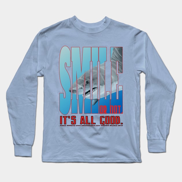 Smiley the Shark Long Sleeve T-Shirt by SillWill Studios